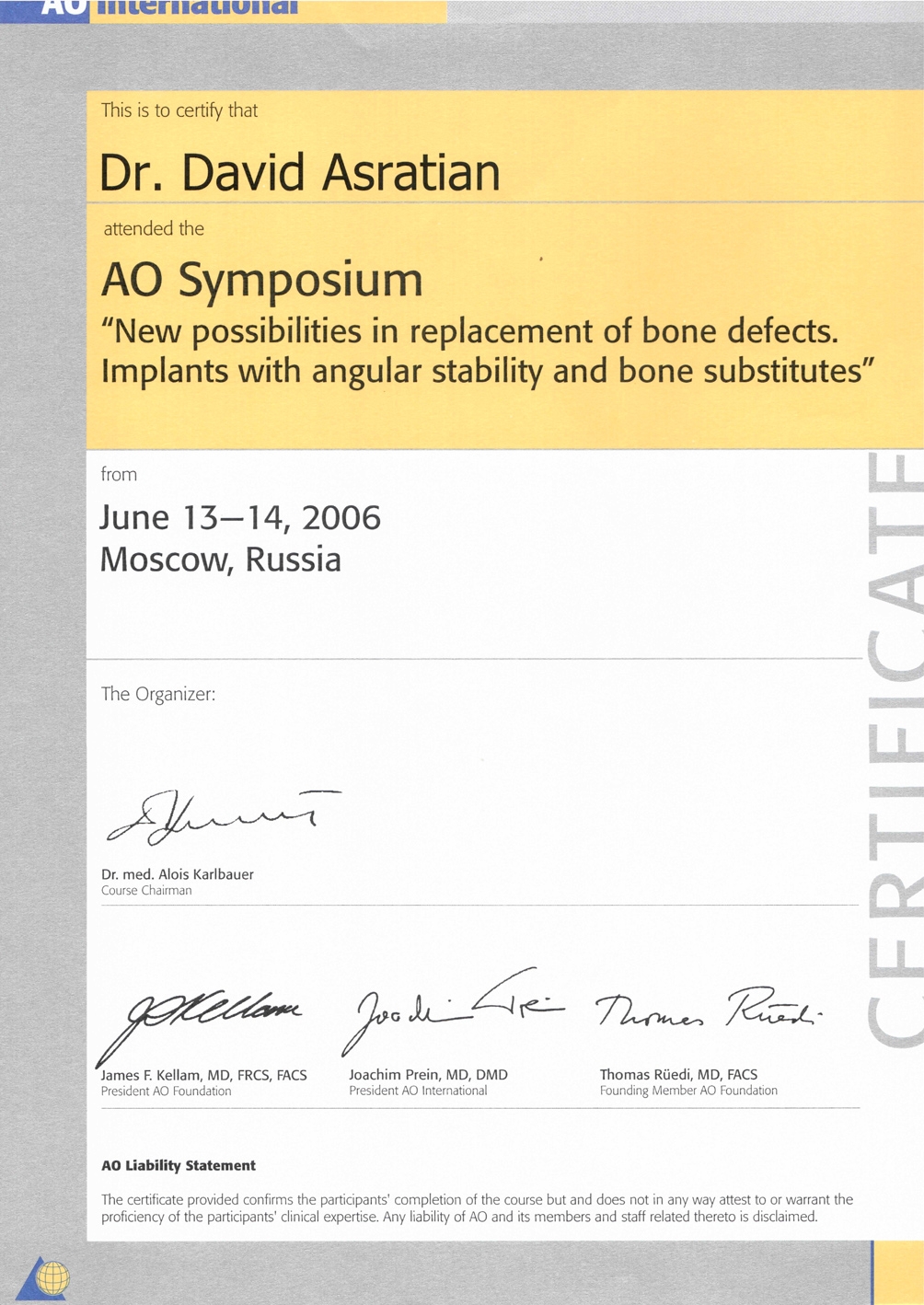 AO Symphosium Attendence